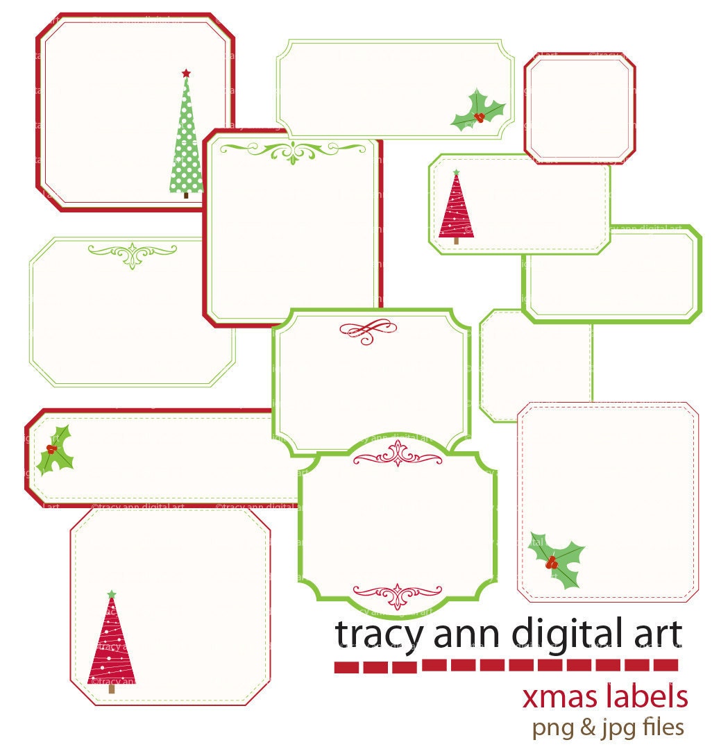 clip art labels christmas - photo #45