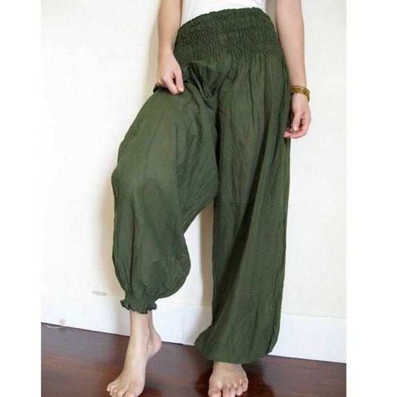 Dark Green Soft Cotton Comfy Pants