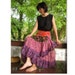 India Floral Cotton Ruffled Wrap Skirt S-L (W04)