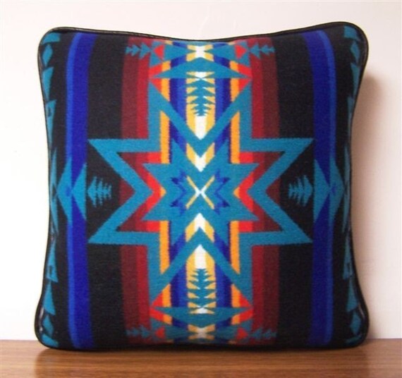 Pendleton Wool Pillow / Great Star / Turquoise / Black