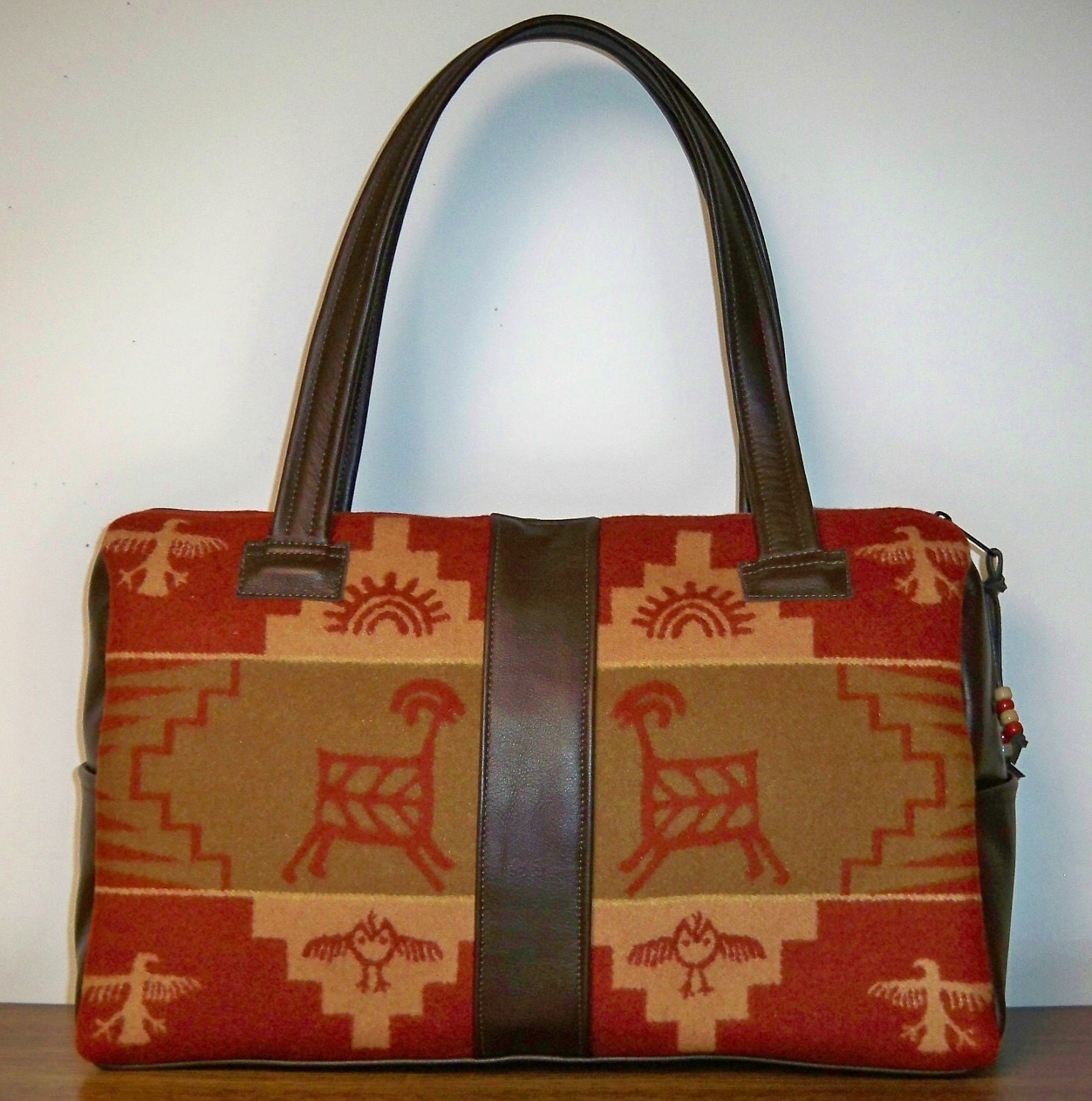 Pendleton Wool Shoulder Tote Overnight Bag Petroglyphics