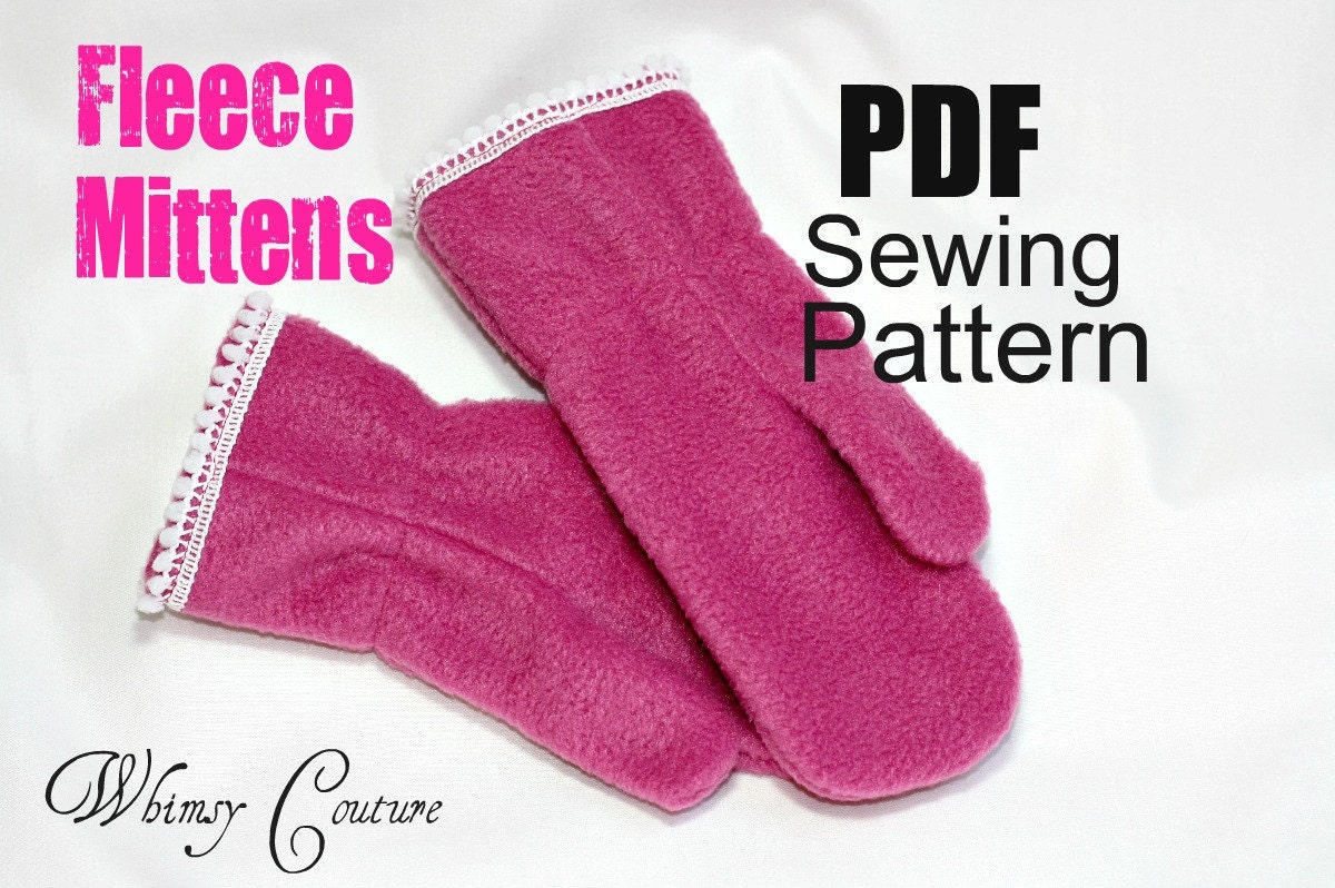 Kids Fleece Mittens Pattern for kids 12 months through 10