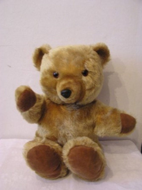 VINTAGE BROWN MOHAIR LARGE TEDDY BEAR 1960's