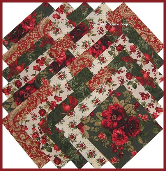 Marcus Brothers HOME FOR THE HOLIDAYS 2 Fabric Squares Quilt