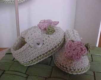 Wee Little Booties Cotton Crocheted NB to 12 month sizes Handmade
