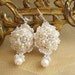 Reserved for Kathleen: Melilot Lace Wedding Earrings- Yellow Textile Earrings with Pearls, Rhinestones, Lemon Quartz--Spring/Summer 2011