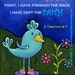 Stocking Stuffer Canary Blue Pink Purple Green Yellow aceo ATC set of 5 Wise Old Birds Inspirational folk art style