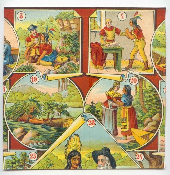 Items similar to 1900s French Game PRINT INDIAN ADVENTURES Awesome