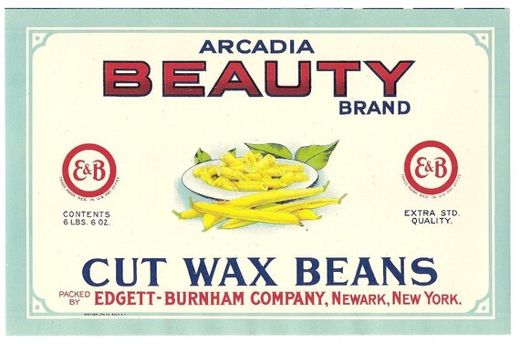 5 Old Large Vintage VEGETABLE CAN LABELS by inkpainter on Etsy