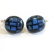 Clip on Earring, Dichroic Clipon Earrings, Blue Clip On Jewelry - Brick and Mortar - 1261 -2