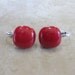 Red Clip On Earrings, non pierced Earrings - Red Rover - 1473
