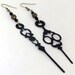 Steampunk Large Clock Hand Earrings Black and Brass