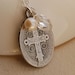Benedictine Medal, Crystal Quartz, and Freshwater Pearl in Sterling Silver - The Benedictine Faith Necklace