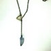 Geometric Mystic Blue Quartz Gemstone Necklace with Antiqued Brass Chain