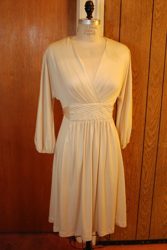 Cream 40s Wrap Dress