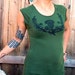 Capsleeve Olive Green Thistle Tshirt M L XL