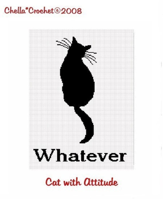 INSTANT DOWNLOAD Chella Crochet Cat Silhouette Whatever Afghan