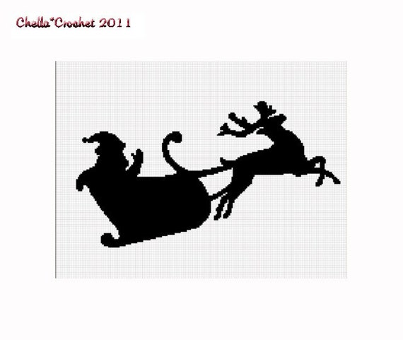 graphs crochet pattern Silhouette Crochet Crochet Reindeer Graph Claus Santa Afghan Pattern