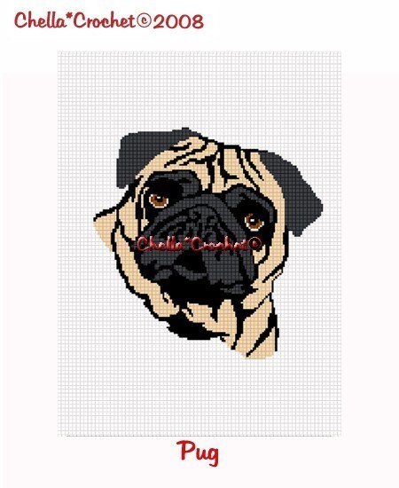 INSTANT DOWNLOAD Chella Crochet Pattern Pug Dog Afghan