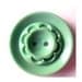Vintage buttons, 2 buttons, green plastic buttons, big, flower ornament