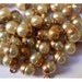 6 Beads dangling glass pearls in copper settings with self loop antique collectible