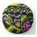 Handmade button, 57mm, fabric covered made of handmade antique cross stitch Bedouin embroidery