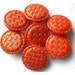 10 Vintage buttons lucite plastic orange 20mm