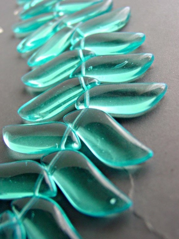 Blue Clear Glass Drops 25mmx10mm Pkg12 By Charmingrose On Etsy