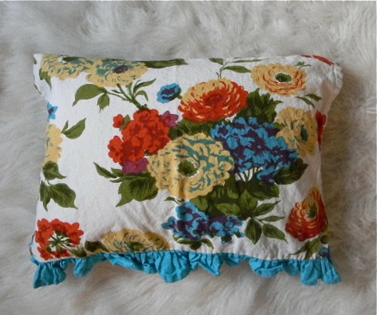 tea towel pillow cover by pillowhappy on Etsy