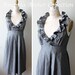 RESERVED for KELLY Charcoal gray v-neck ruffles bridesmaid dress 10/5