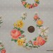 1930's Vintage Wallpaper Cabbage Rose Wreaths on blue background