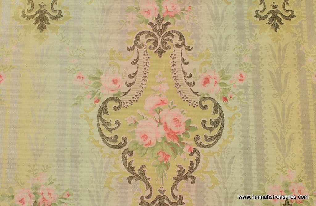 1900’s Vintage Wallpaper Victorian Pink Roses