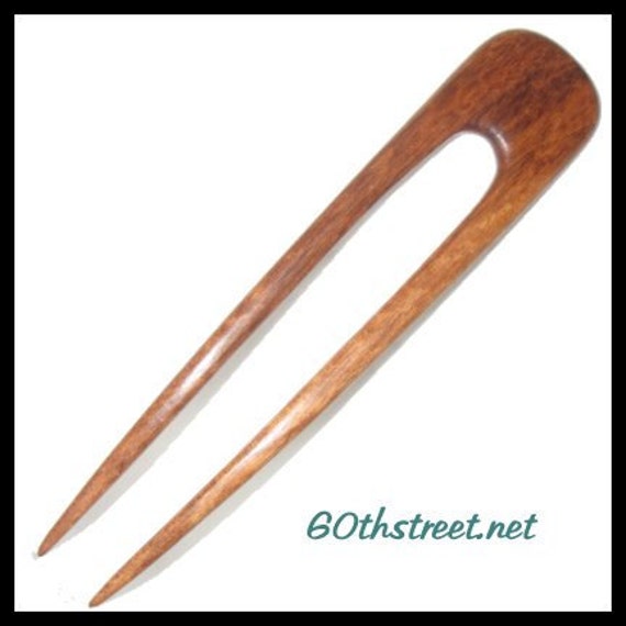 2 Prong 6 inch Ali Style Hair Fork made from Goncalo by 60thstreet