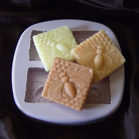 Honey Bee Squares Silicone Wax Tart Soap Molds