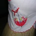 Sleeveless Vintage Baby Top with Red Applique and Embroidered Umbrella and Red Trim...INV RCD105