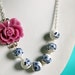 Asymmetrical Purple and Blue Rose Necklace Buy 3 Get 1 Free