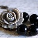 Asymmetrical Grey and Black Rose Necklace Buy 3 Get 1 Free