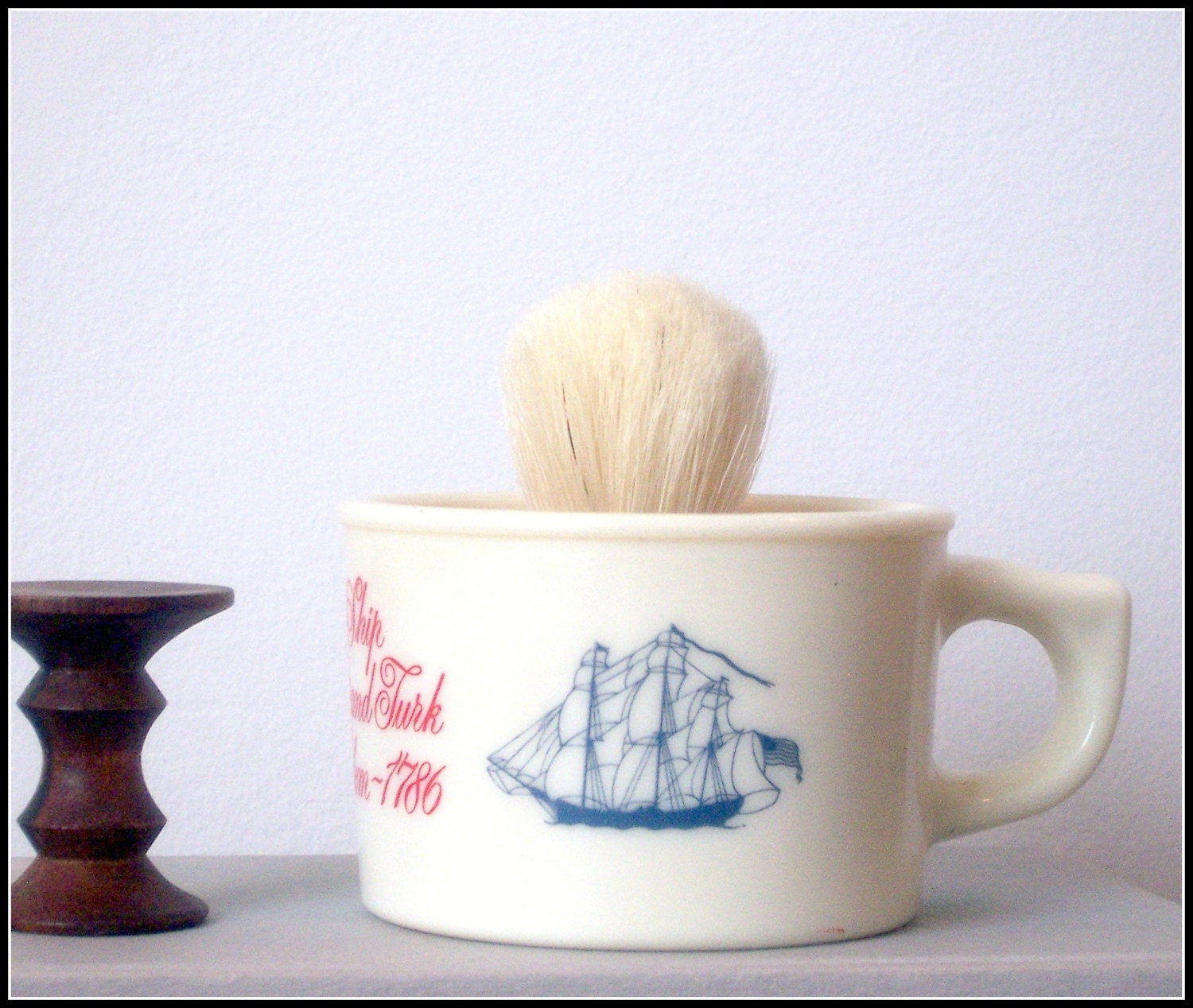 Vintage Old Spice Shaving Mug Late 1960s with Brush