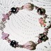 Satin Rose Lampwork, Swarovski Crystals and Sterling Silver Bracelet