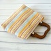 Resort - Striped Mini Purse Bright Yellows & Wooden Handles