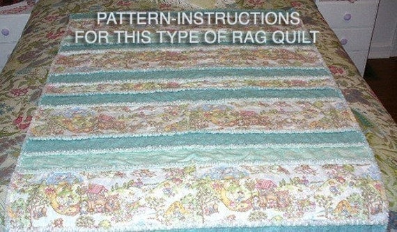 Ashlawnfarms Toile Strip Rag Quilt Pattern Instructions PDF