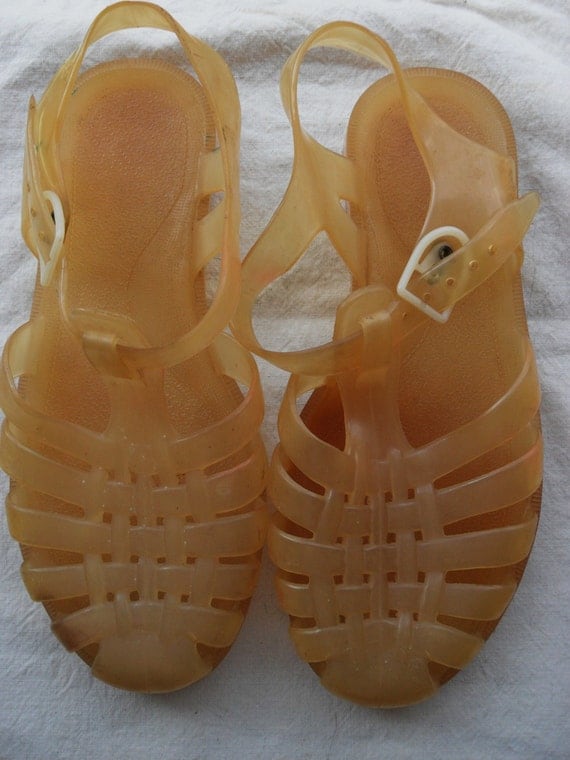 Vintage yellow Jelly fisherman sandals Made in France