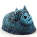 Polymer Clay Monster Figurine Teal Blue Art Object Creature