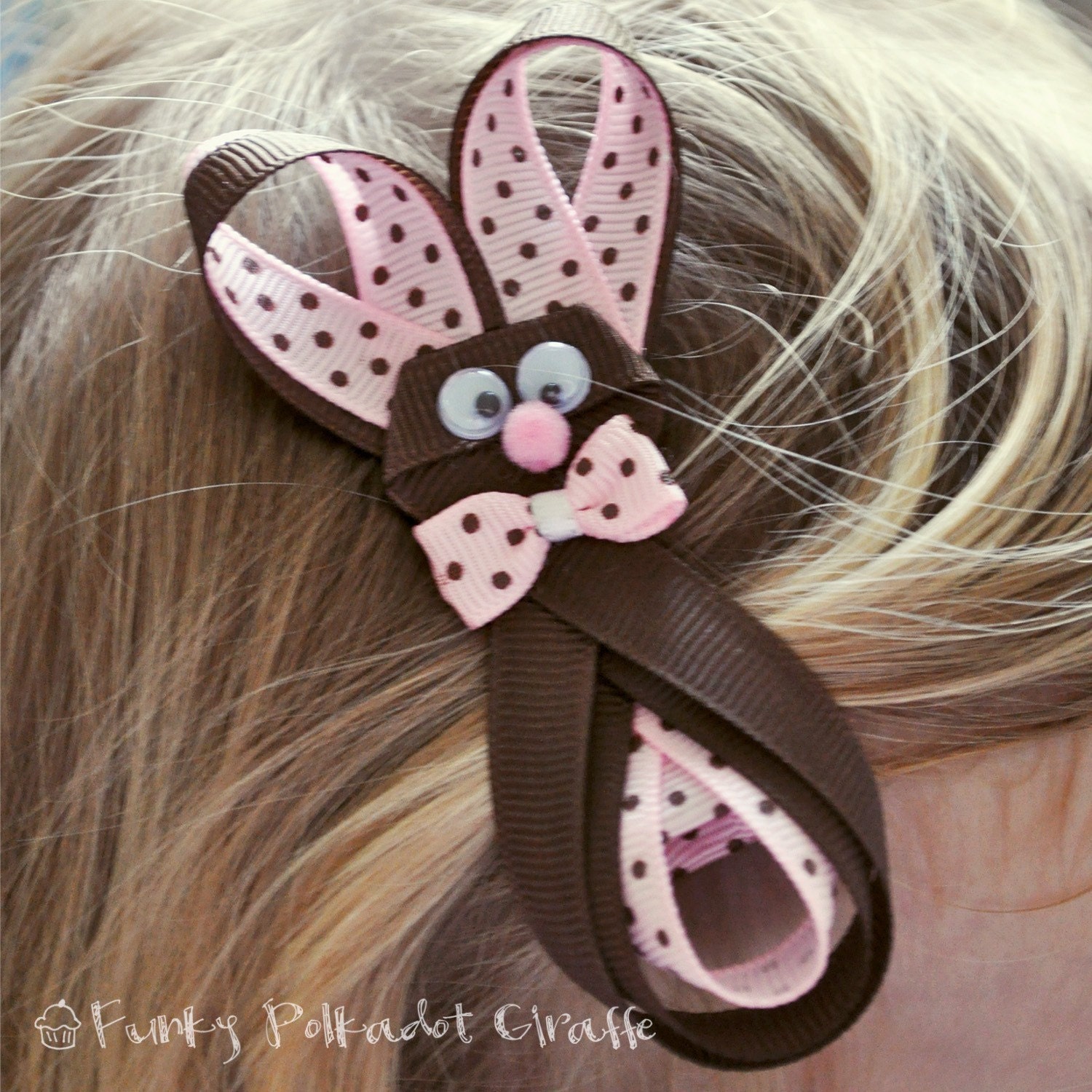 Chocolate Bunny Rabbit Hair Clip