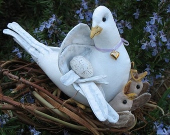 PDF Pattern, Primitive Dove, Baby Birds, Hatching Birds, Sewing Pattern, birds, Dove