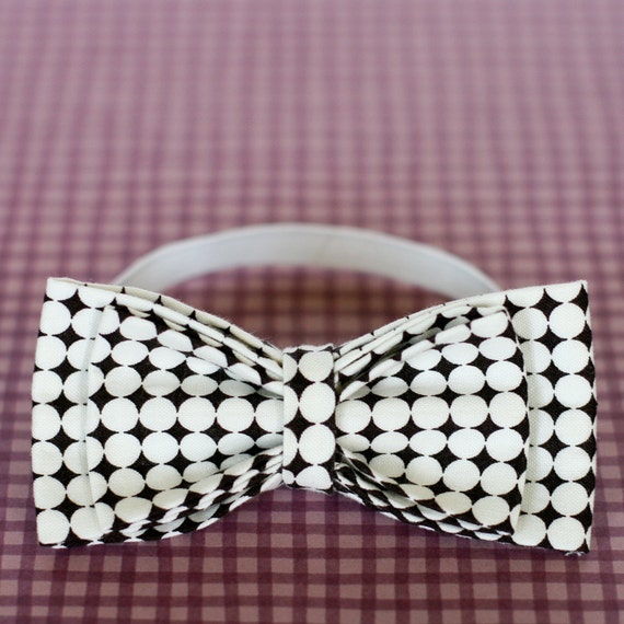 Bow Tie Baby or Child Brown with White Dots choose your