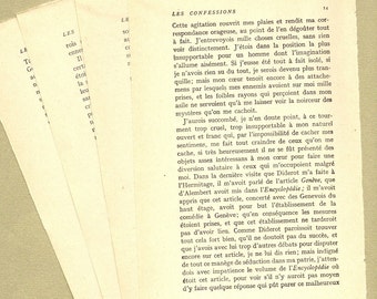 Antique French J.J. Rousseau "Les Confessions" Book Pages - Assorted Set of 4 pages PSS 0796