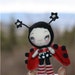 Mini Spring Ladybug Paper Mache OOAK Art Doll