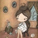 Knitting Painting---Knitting For Kittens Original Painting --- 8 x 10