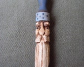 Carved Mini Rolling Pin Santa Hand Carved Christmas Ornament- FAAP, OFG
